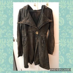 Soul Flower Hoodie Long Knee-length Jacket